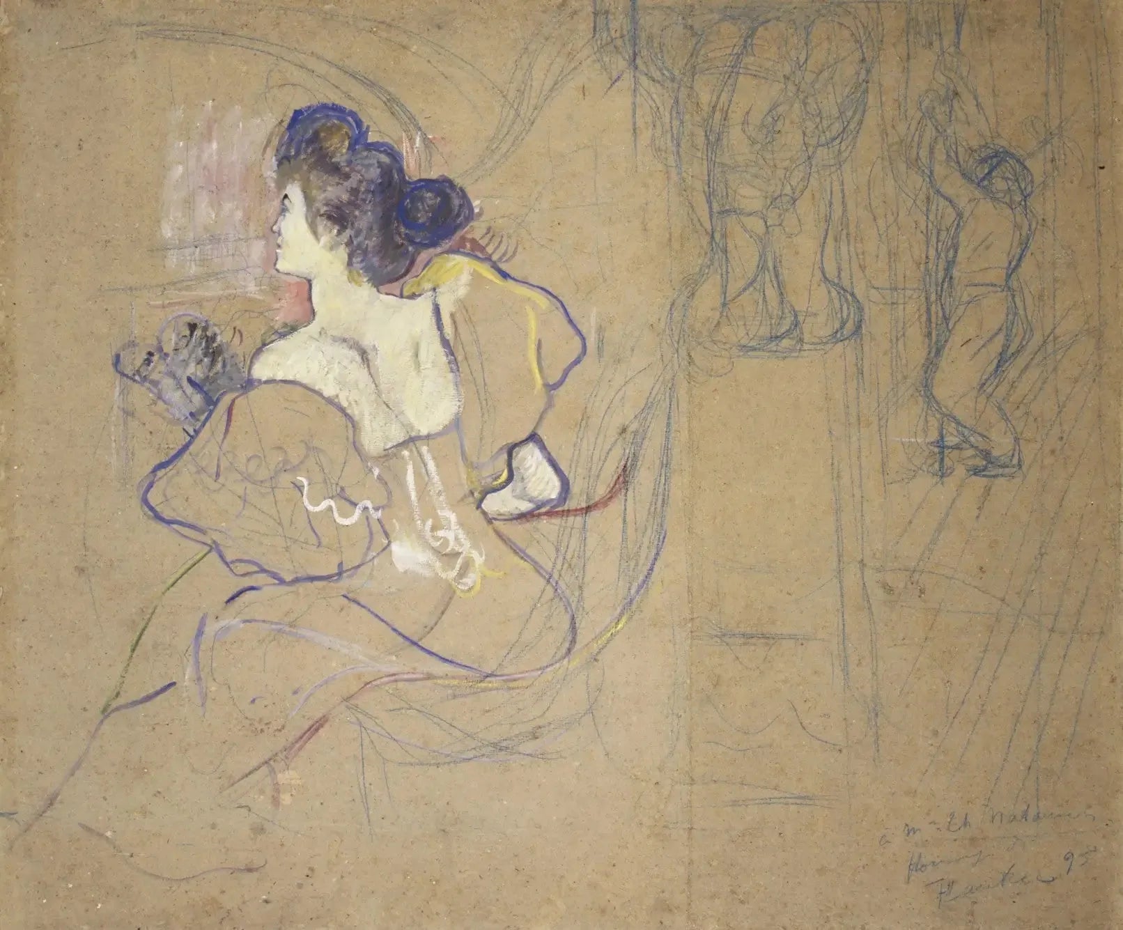 Madame Thadée Natanson (Misia Godebska, 1872-1950) au Théâtre - Henri de Toulouse-Lautrec image 1 copie peinte à la main à l’huile