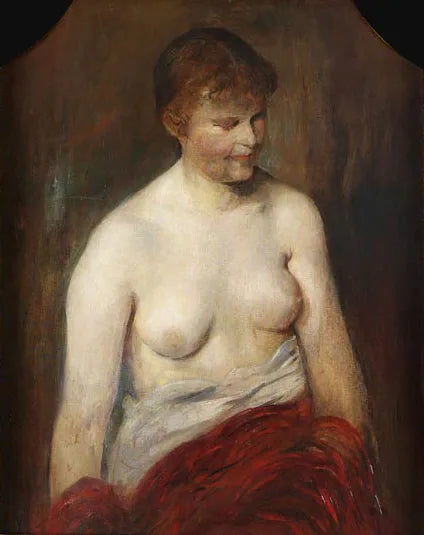 Mädchen, Halbakt - Lovis Corinth image 1 reproduction de peinture à l’huile