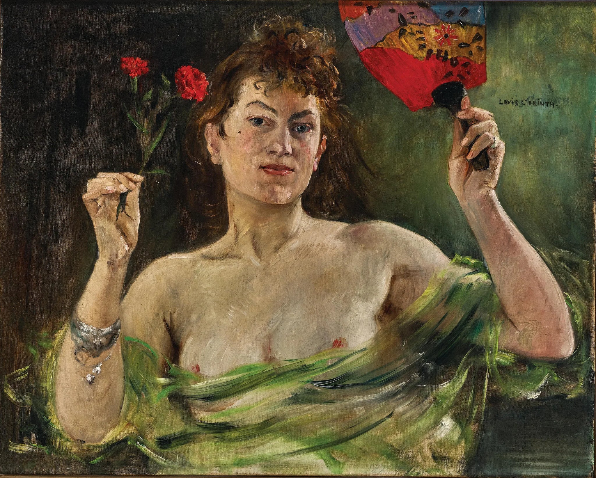 Mädchen mit Fächer und Nelken - Lovis Corinth image 1 reproduction réalisée par Alpha Reproduction