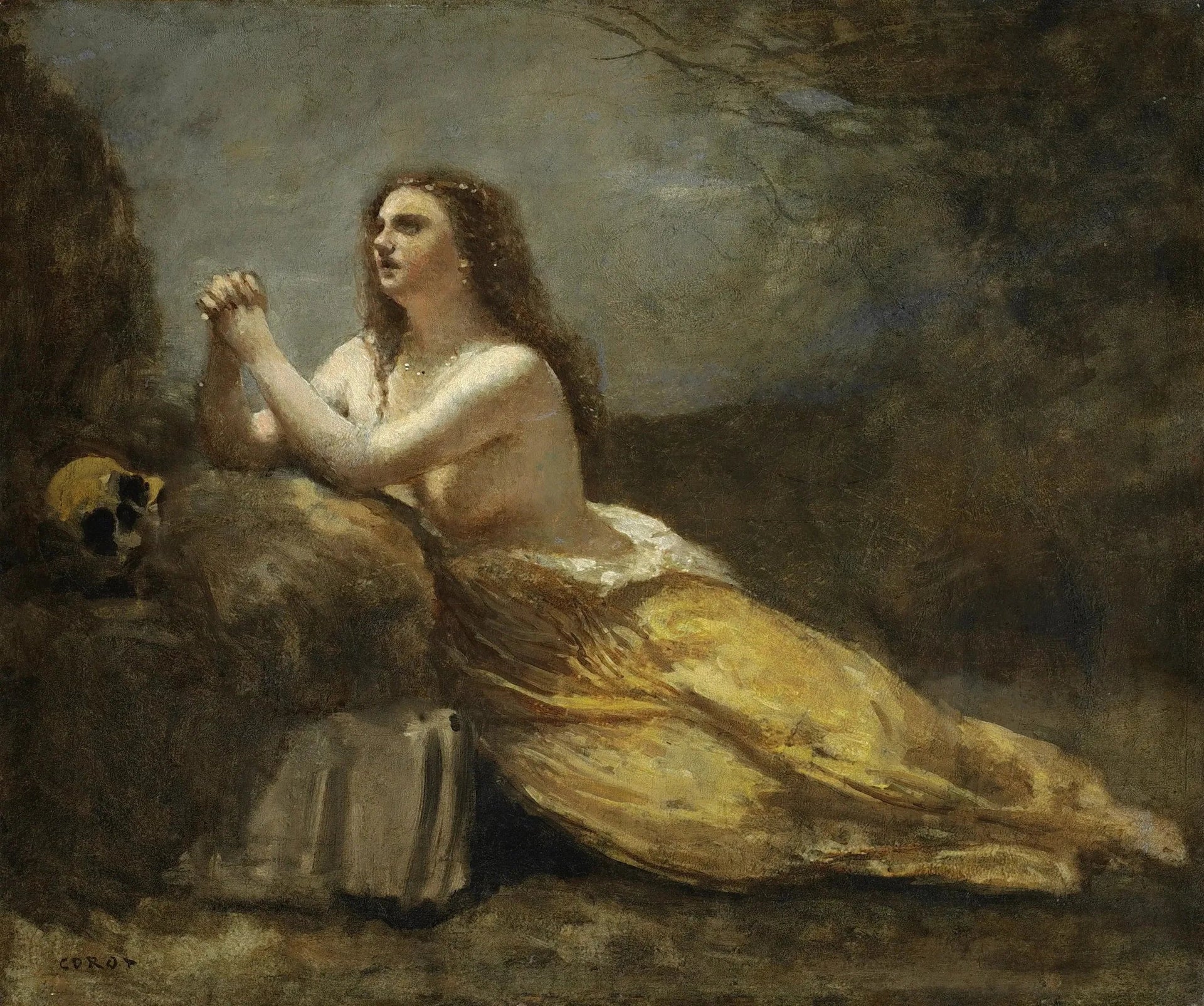 Madeleine en prière - Jean-Baptiste Camille Corot image 1 reproduction d’œuvre d’art à l’huile