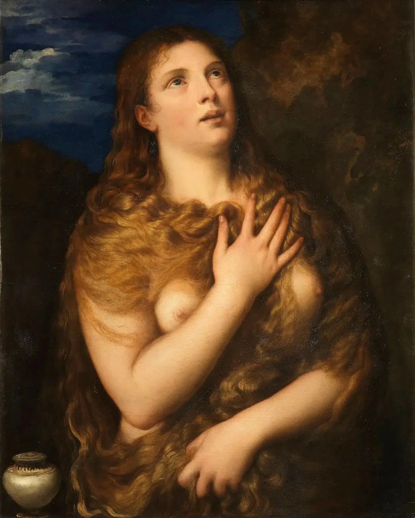 Madeleine pénitente - Titian image 1 copie de tableau peinte à la main