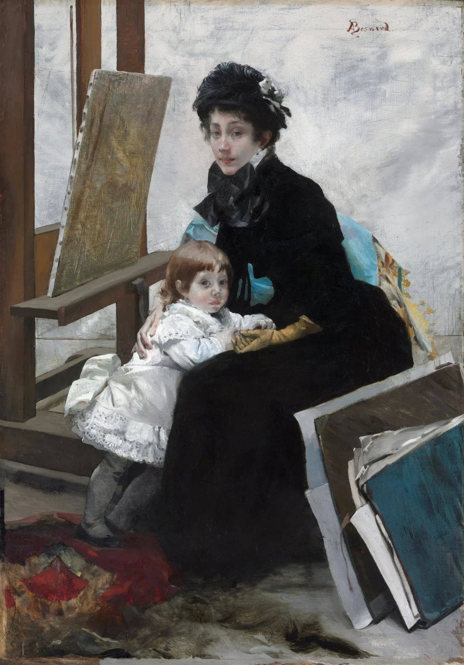 Madeline Lerolle et sa fille Yvonne - Albert Besnard image 1 reproduction artisanale de tableau