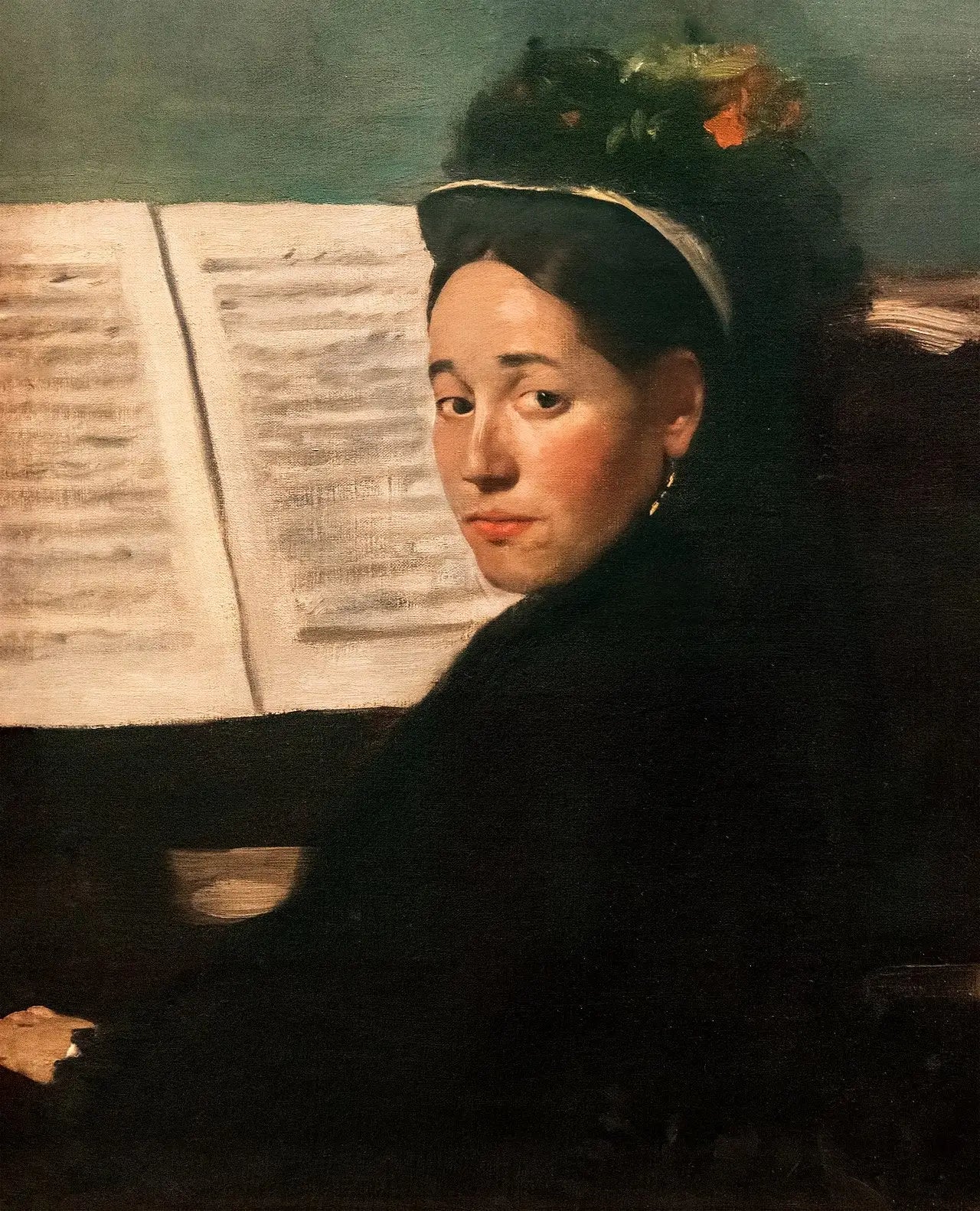 Mademoiselle Dihau au piano - Edgar Degas image 1 copie de tableau peinte à la main