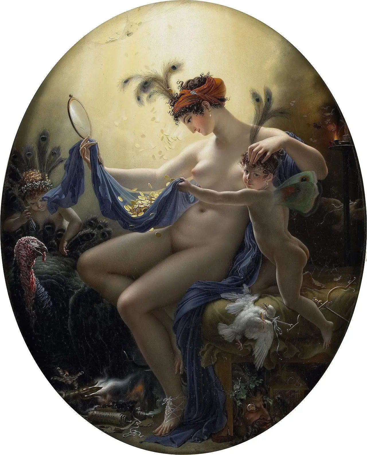 Mademoiselle Lange et Danaé - Anne-Louis Girodet image 1 reproduction d’œuvre d’art à l’huile