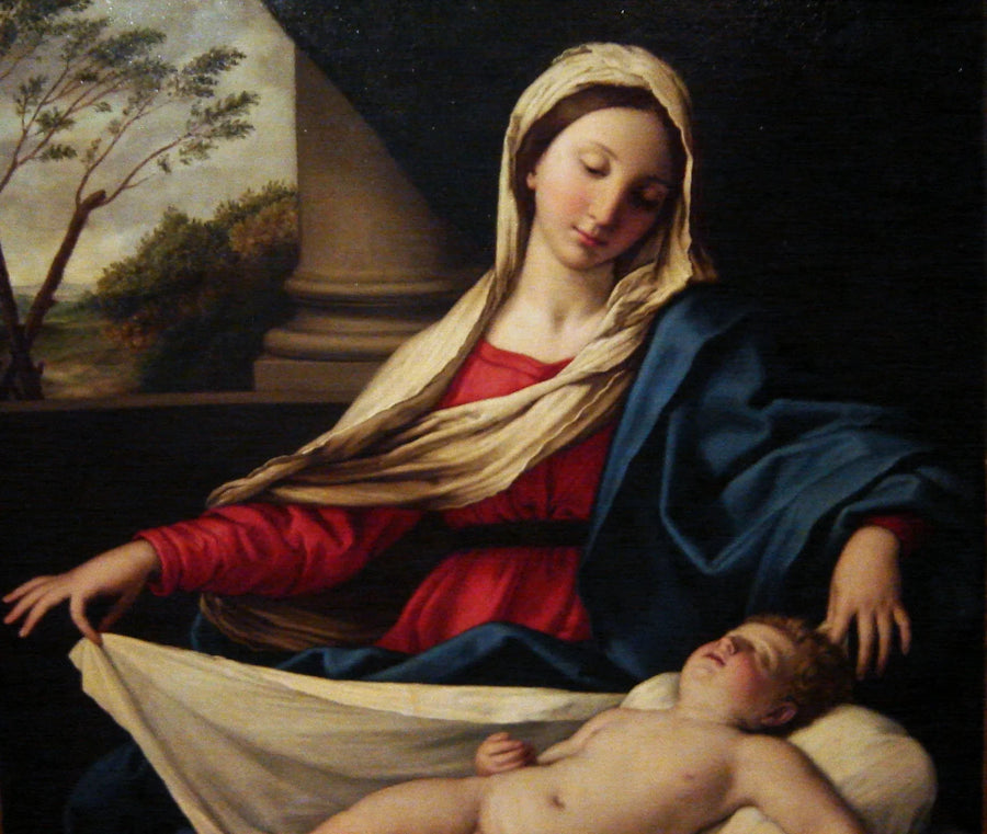 Madona adorando al Niño dormido - Giovanni Battista Salvi