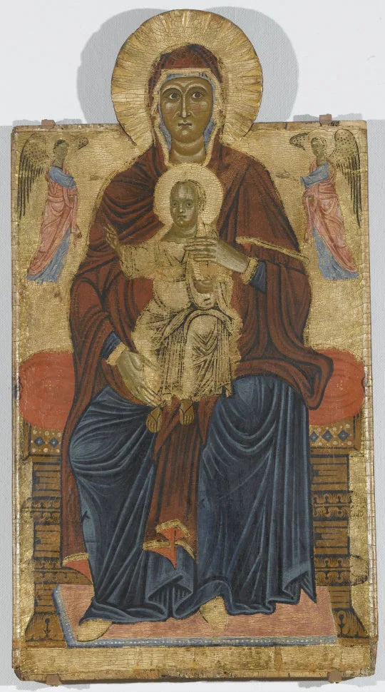 Madone à l'Enfant entourée de deux anges - Master of the Bigallo Crucifix image 1 reproduction de peinture à l’huile