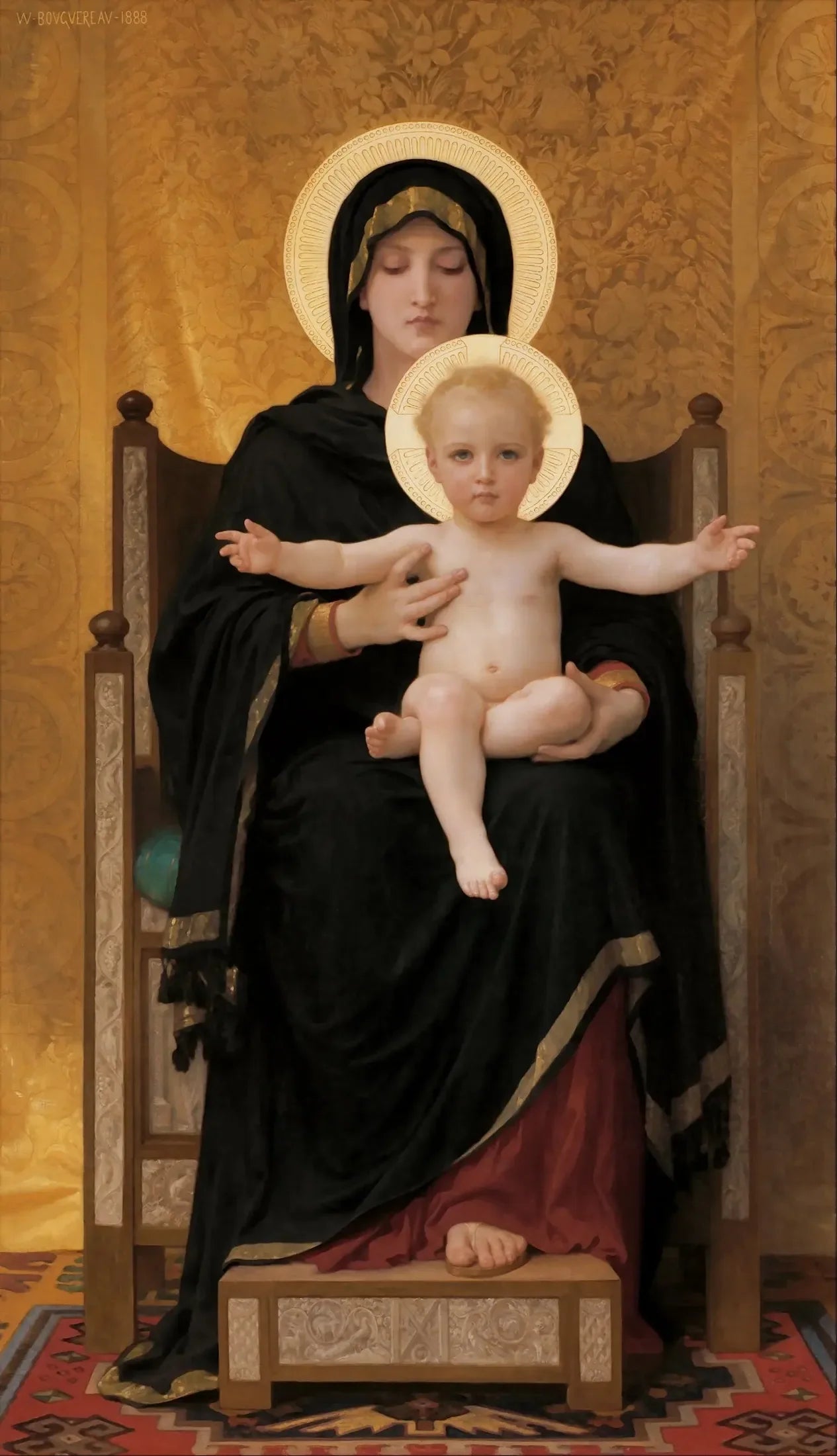 Madone assise - Bouguereau image 1 reproduction d’œuvre d’art à l’huile