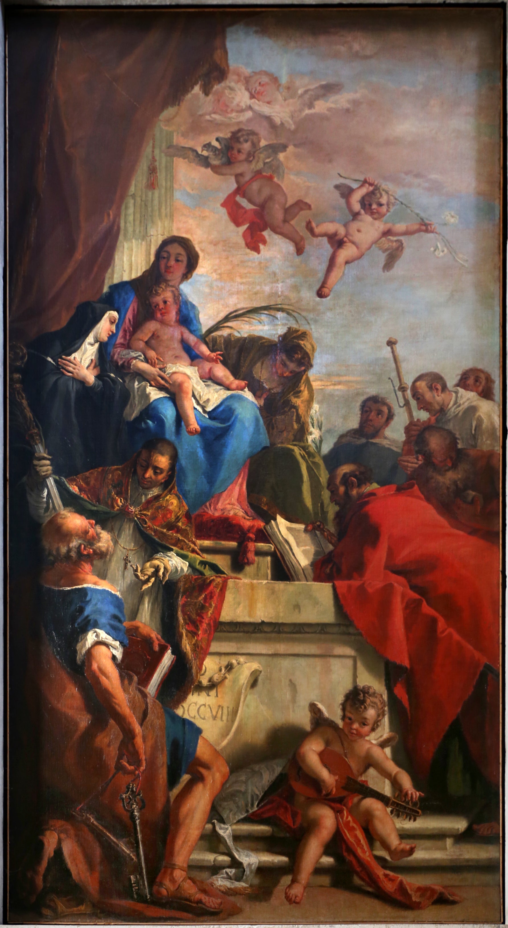 Madone avec bébé et saints - Sebastiano Ricci image 1 reproduction de peinture à l’huile