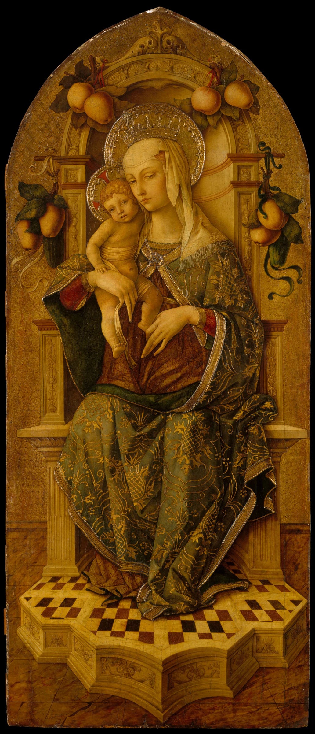 Madone et l'Enfant intronisés - Nicola di Maestro Antonio|Carlo Crivelli