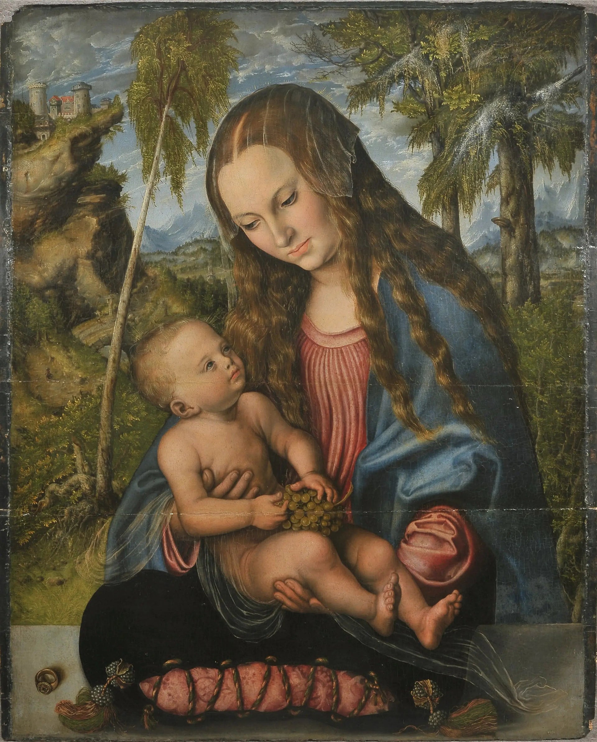 Madone sous le sapin. - Lucas Cranach the Elder image 1 tableau peint à l’huile sur toile