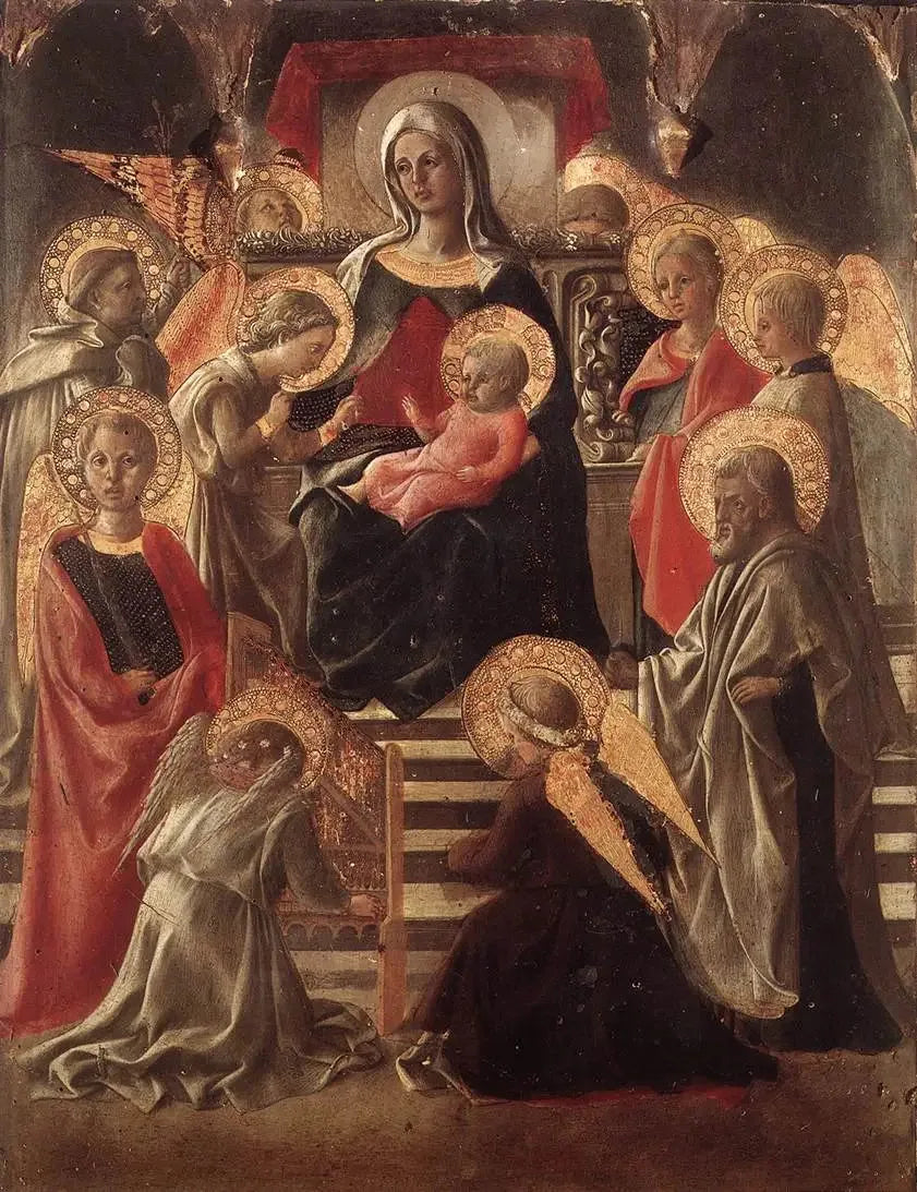 Madonna and Child Enthroned with Saints - Fra Filippo Lippi image 1 reproduction artisanale de tableau