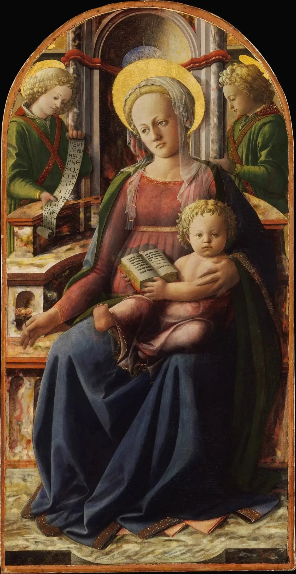 Madonna and Child Enthroned with Two Angels - Fra Filippo Lippi image 1 copie peinte à la main à l’huile