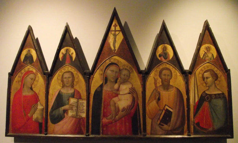Madonna and Child with Saint Mary Magdalene, Saint John the Evangelist, Saint Bartholomew and Saint Venantius - Allegretto Nuzi
