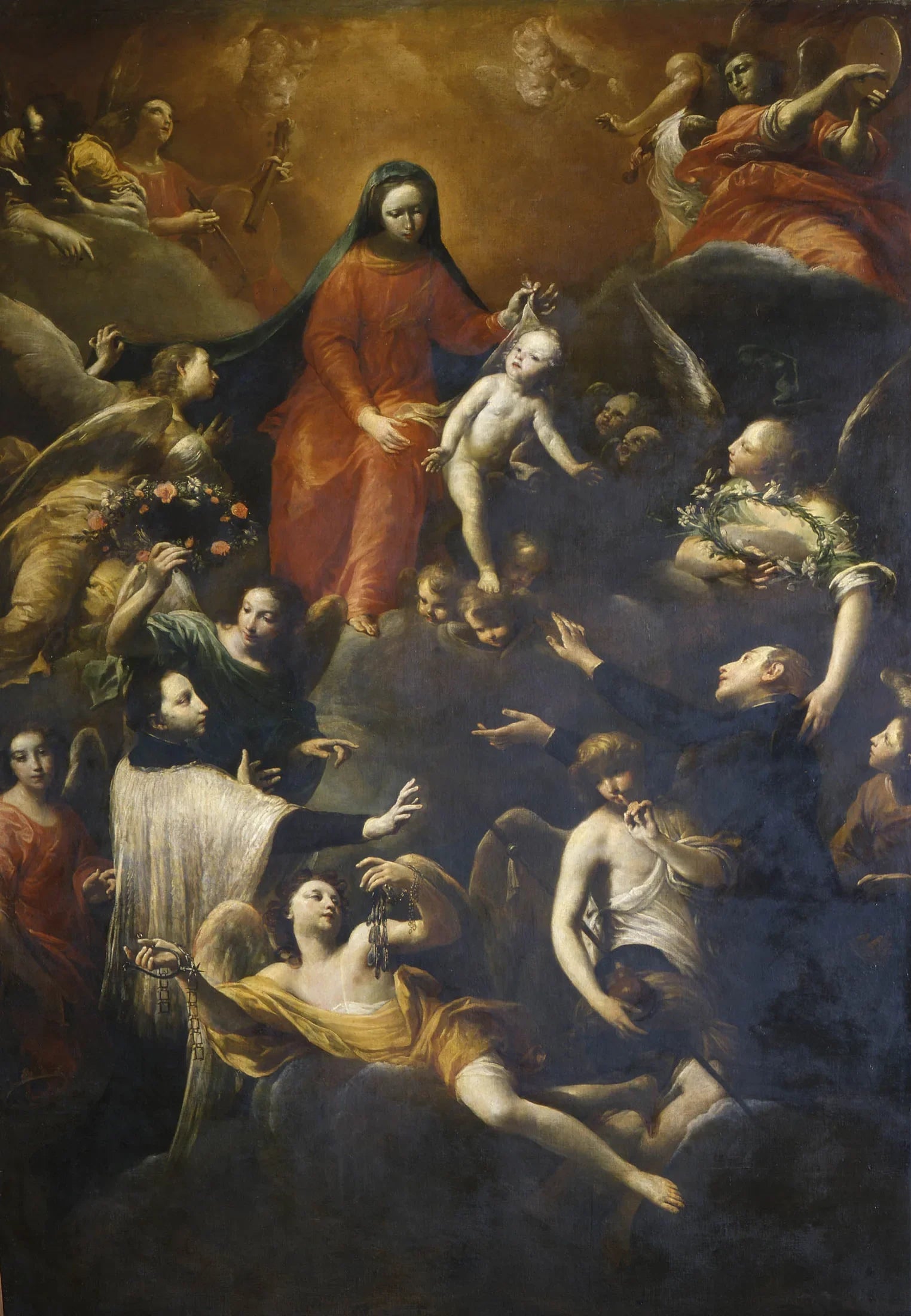 Madonna col Bambino e i Santi Luigi Gonzaga e Stanislao Kostka - Giuseppe Maria Crespi image 1 reproduction artisanale de tableau