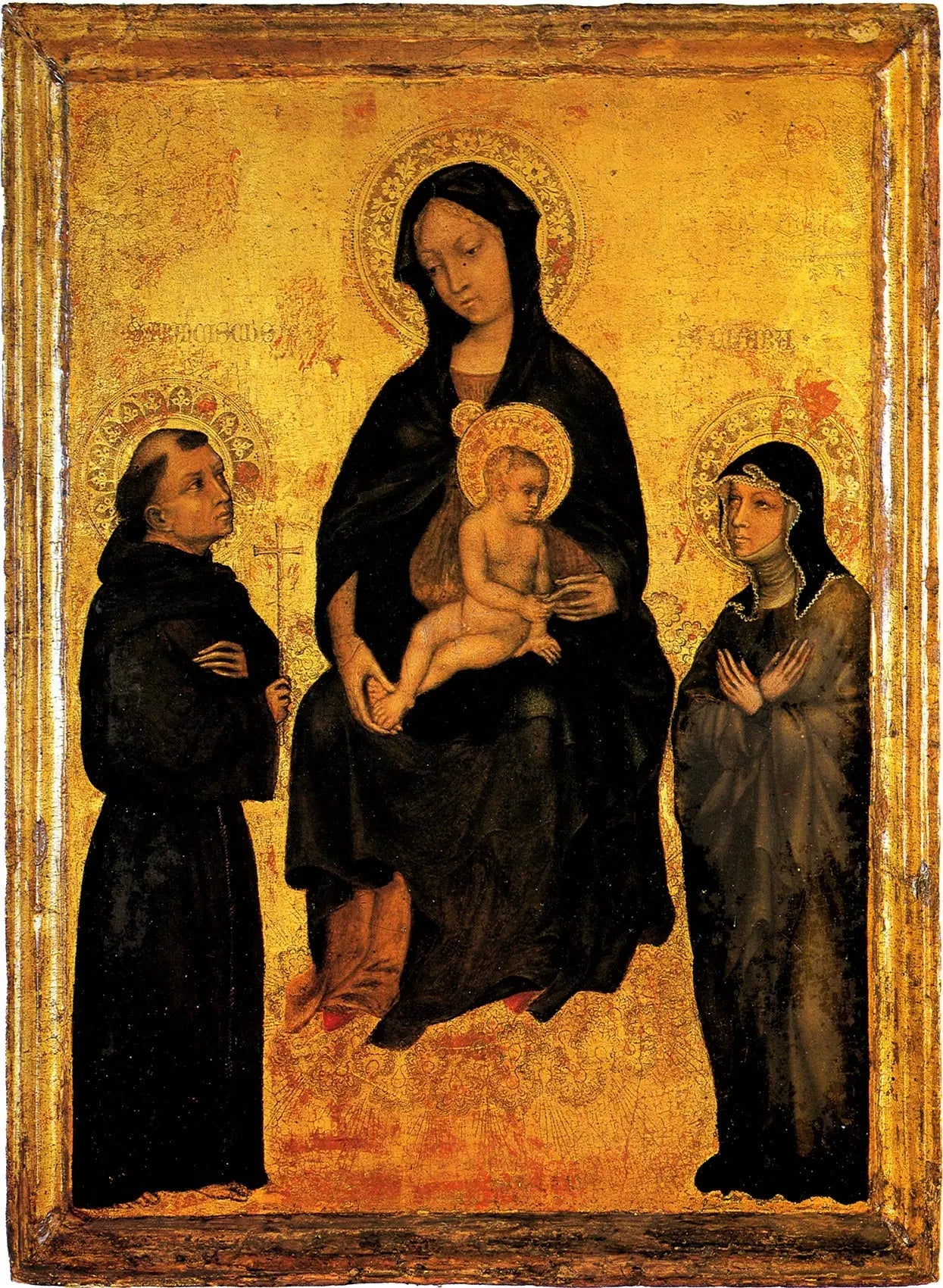 Madonna col Bambino in gloria tra i santi Francesco et Chiara - Gentile da Fabriano image 1 copie de tableau peinte à la main