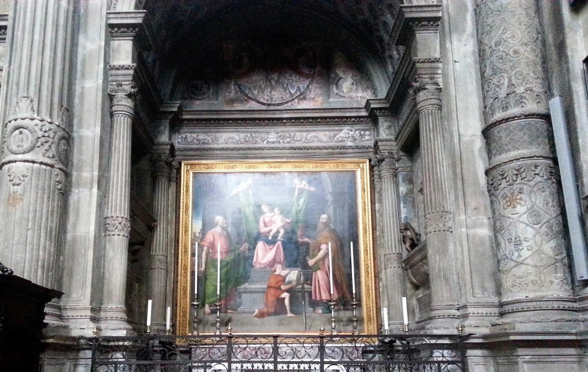Madonna con il Bambino, santi Pietro e Paolo e un angelo - Lorenzo Lotto image 1 reproduction artisanale de tableau