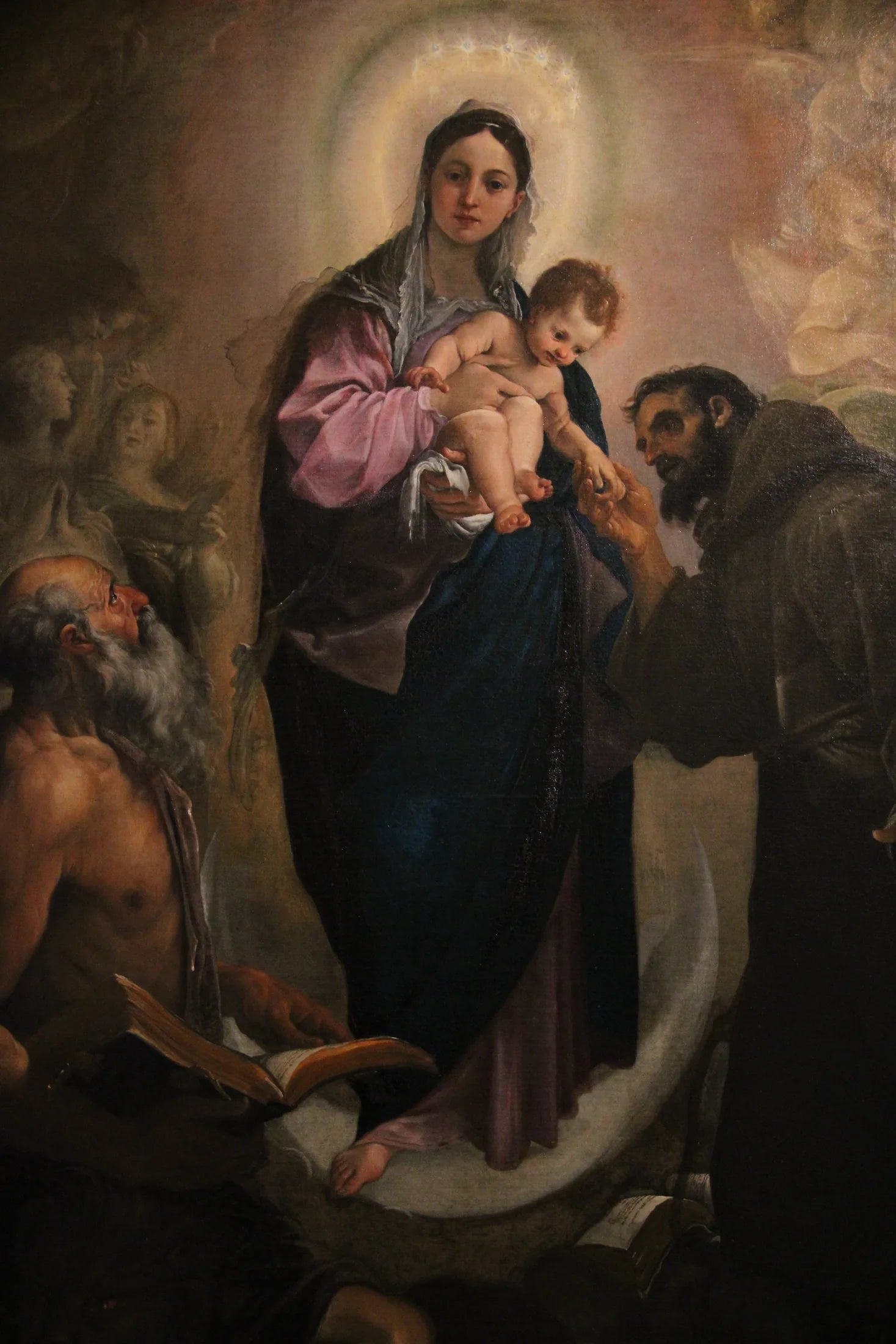 Madonna degli Scalzi avec les saints François et Jérôme - Ludovico Carracci image 1 tableau peint à l’huile sur toile