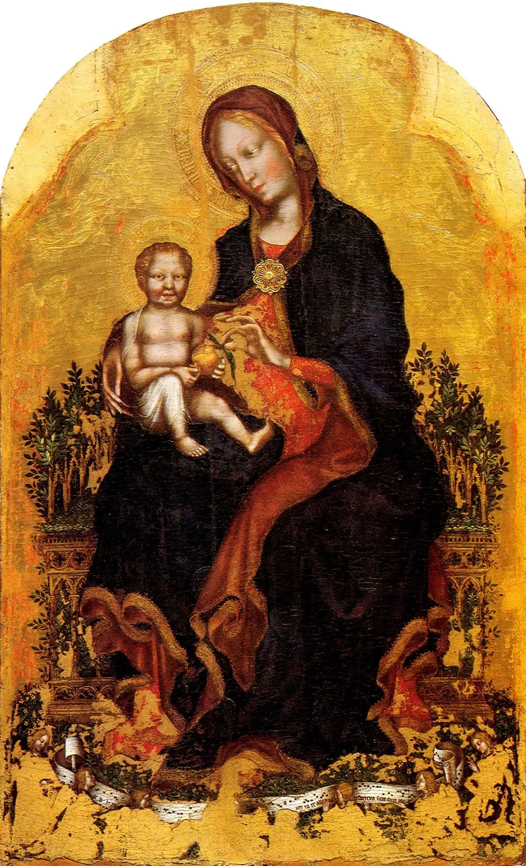 Madonna in trono col Bambino et anges musiciens - Gentile da Fabriano image 1 copie peinte à la main à l’huile