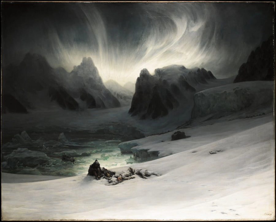 Magdalena-Bay, vue prise de la presqu'île des Tombeaux, au nord du Spitzberg ; effet d'aurore boréale - François Biard