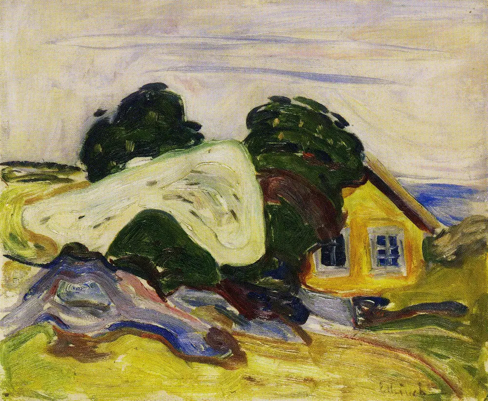 maison à Åsgprdstrand - Edvard Munch image 1 reproduction artisanale de tableau