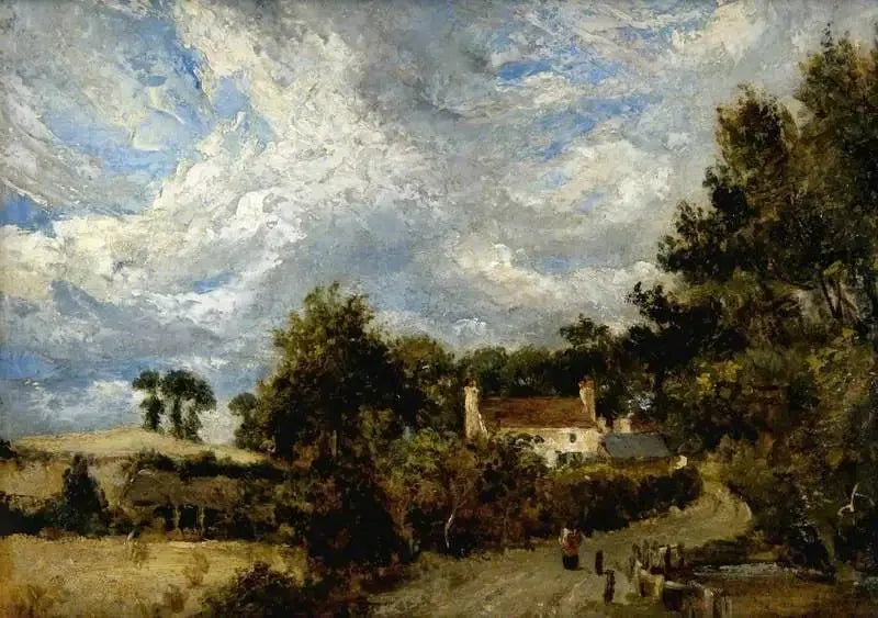 Maison au bord de la route - John Constable image 1 reproduction de peinture à l’huile