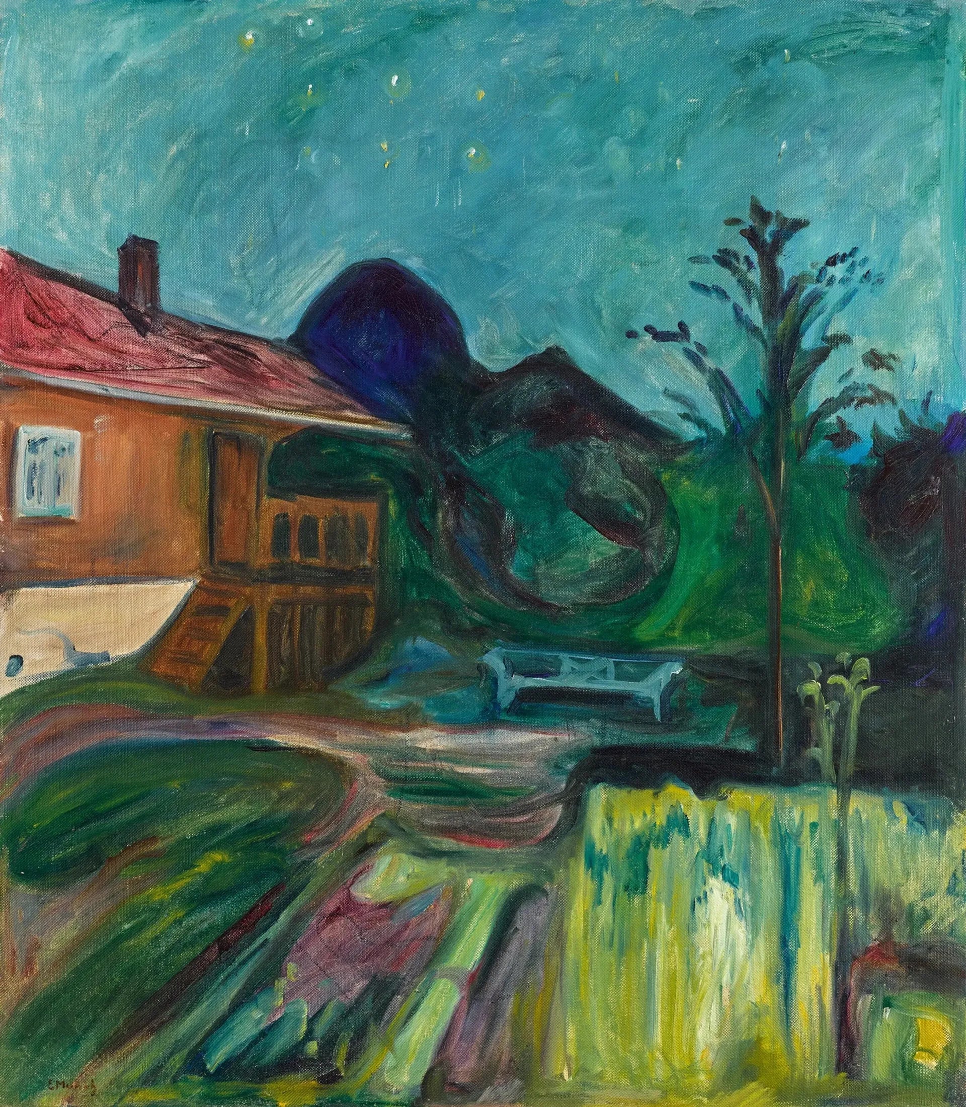 maison dans la nuit d'été - Edvard Munch image 1 reproduction de peinture à l’huile