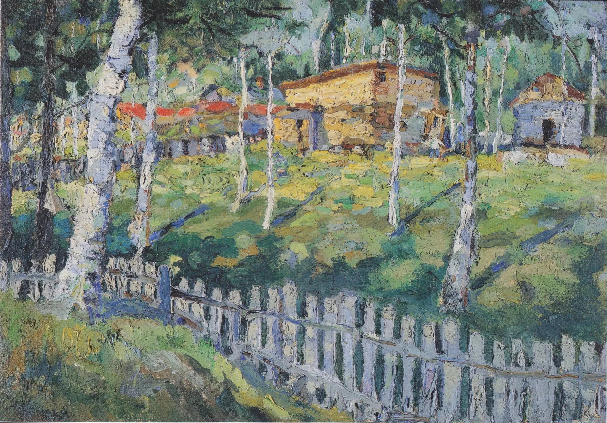 Maison dans une cour - Kazimir Malevich image 1 tableau peint à l’huile sur toile