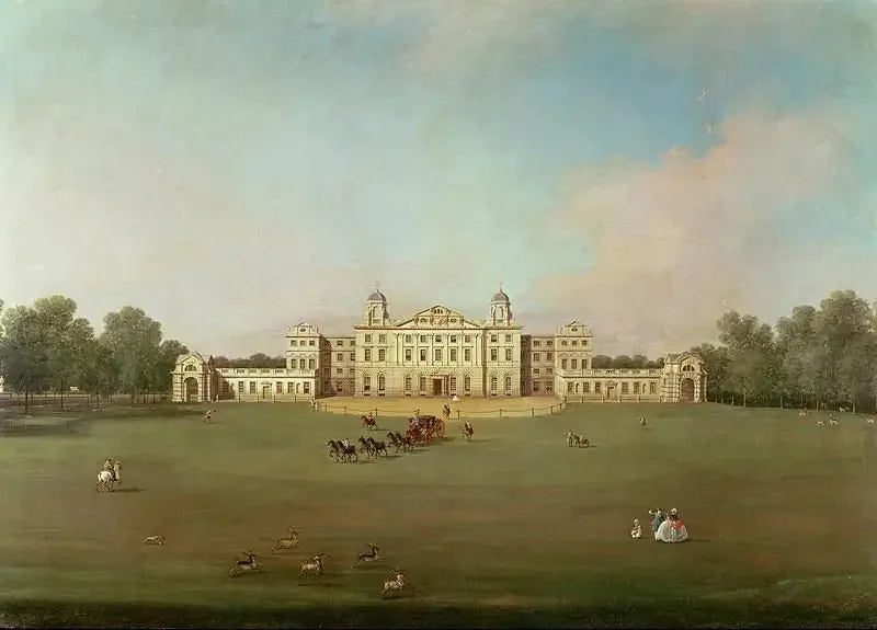 Maison de Badminton depuis le Parc de Badminton - Canaletto image 1 copie de tableau peinte à la main