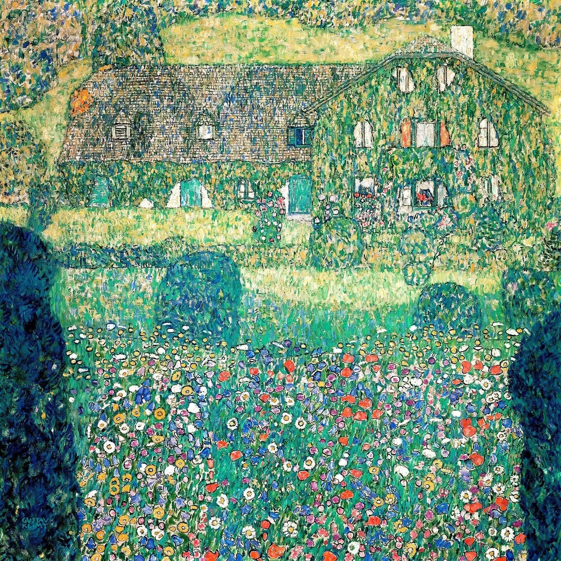 Maison de campagne sur le lac Attersee - Gustav Klimt image 1 tableau peint à l’huile sur toile