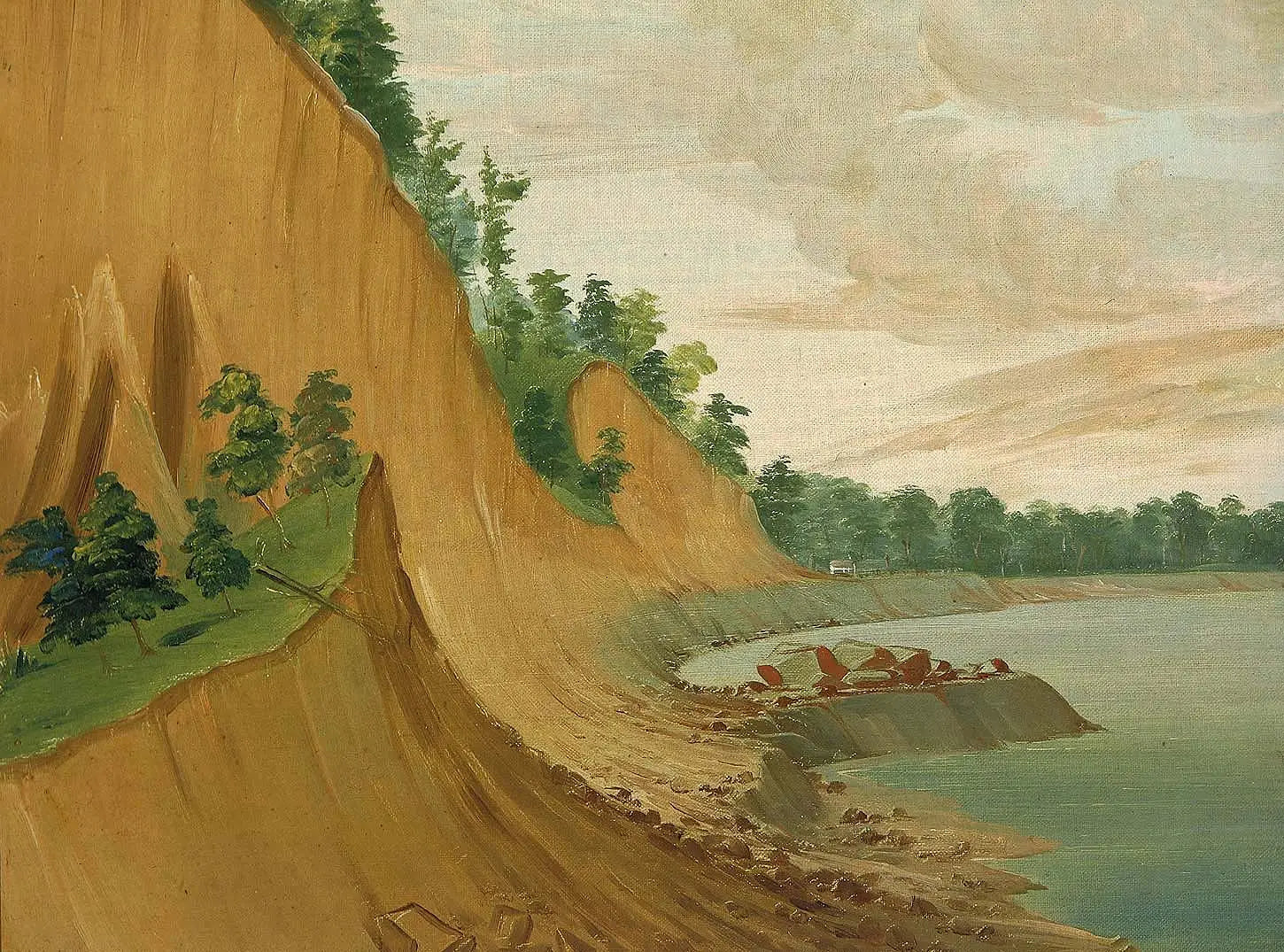 Maison de commerce de Cabane, à 930 milles au-dessus de Saint-Louis - George Catlin image 1 copie peinte à la main à l’huile