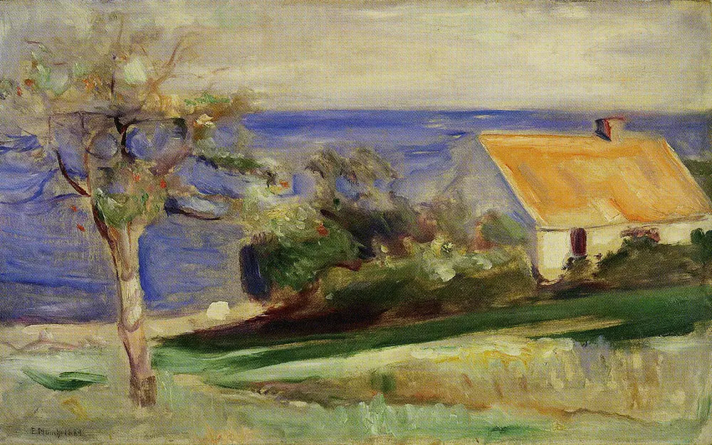 maison de Morten Damme près d'Åsgardstrand - Edvard Munch image 1 reproduction de peinture à l’huile