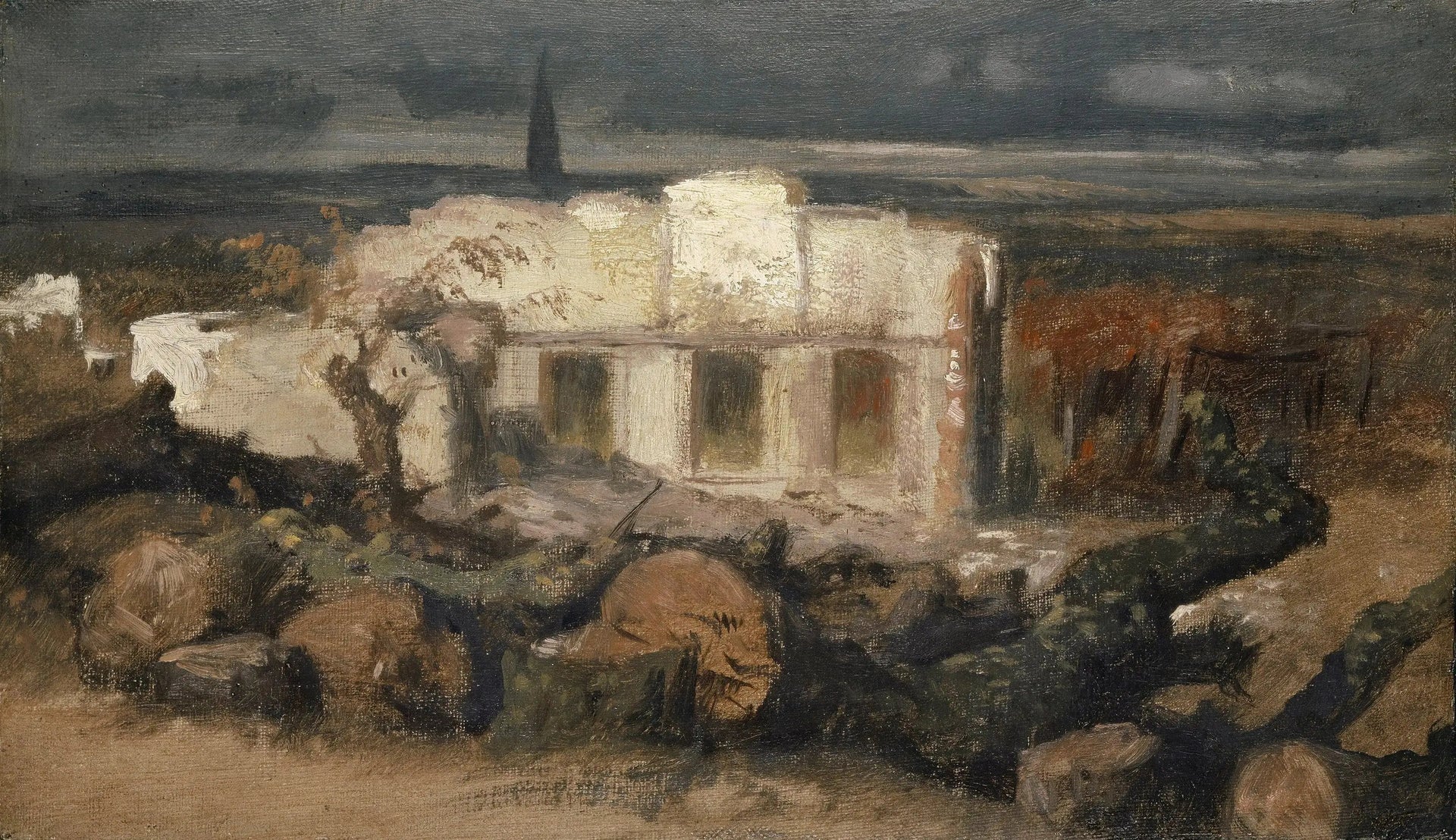 Maison détruite à Kehl - Arnold Böcklin image 1 reproduction artisanale de tableau