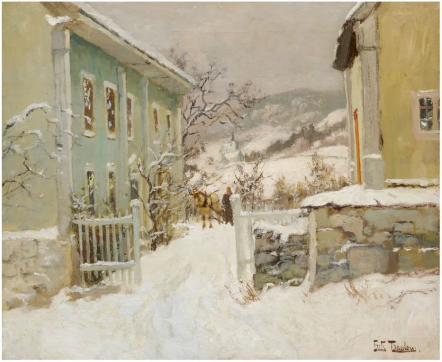 Maison du clergé en Norvège - Frits Thaulow image 1 tableau peint à l’huile sur toile