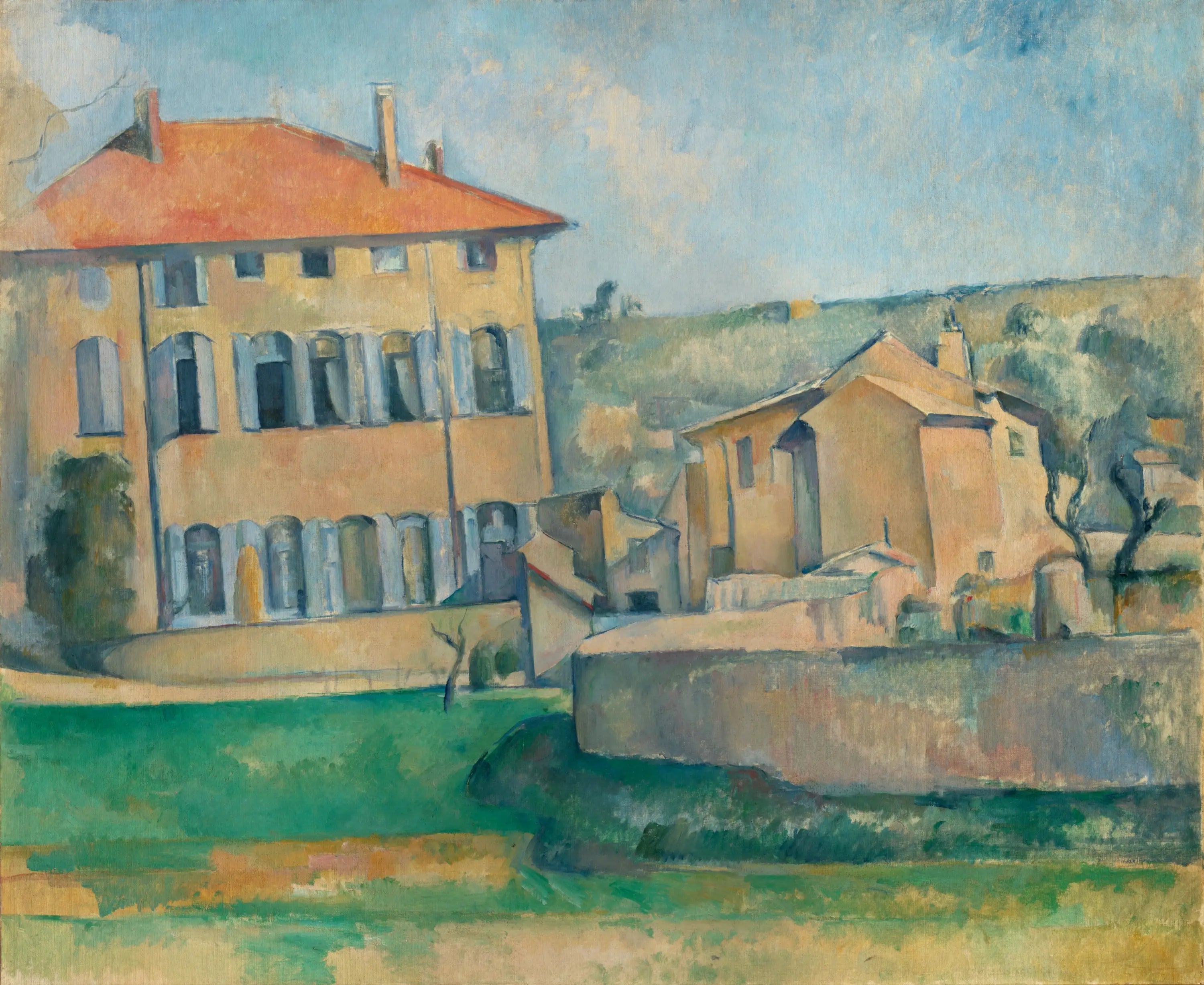 Reproduction du tableau « Maison et ferme du Jas de Bouffan - Paul Cézanne » par Alpha Reproduction en peinture à l’huile