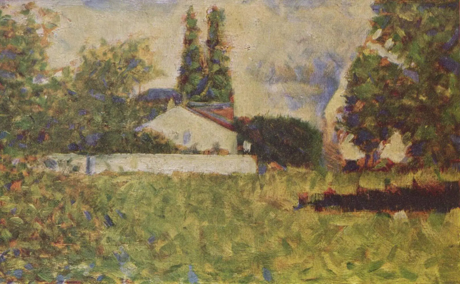 Maison parmi les arbres - Georges Seurat image 1 copie peinte à la main à l’huile