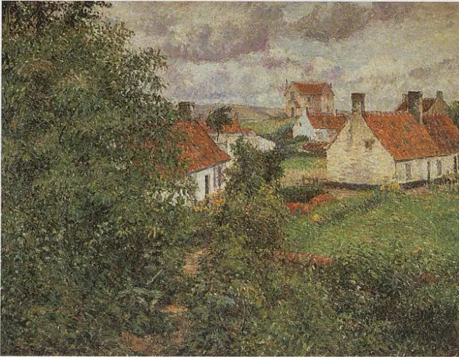 Maisons à Knokke - Camille Pissarro image 1 reproduction de peinture à l’huile