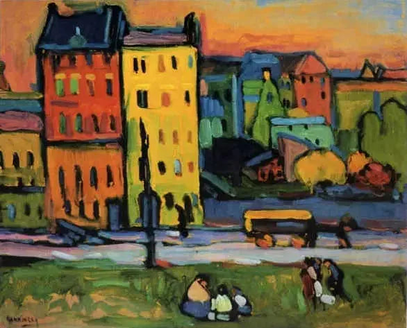 maisons à Munich - Vassily Kandinsky image 1 copie de tableau peinte à la main