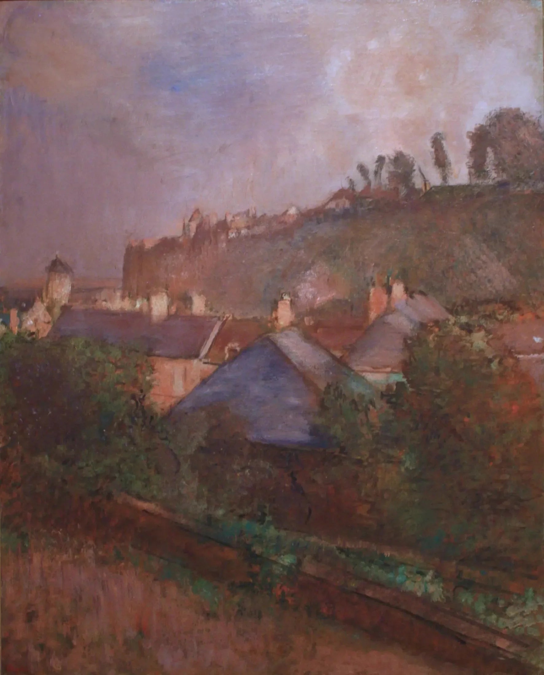 Maisons au pied d'une falaise (Saint-Valéry-sur-Somme) - Edgar Degas image 1 copie de tableau peinte à la main