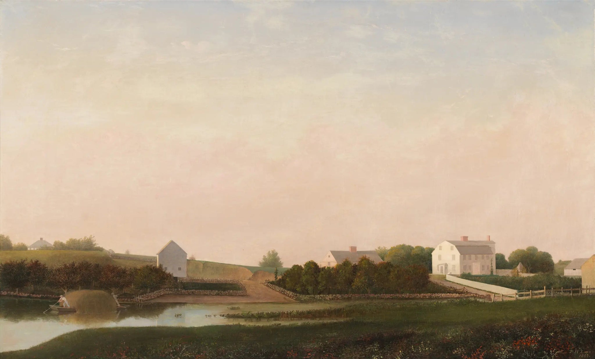 Maisons Babson et Ellery - Fitz Henry Lane image 1 reproduction artisanale de tableau