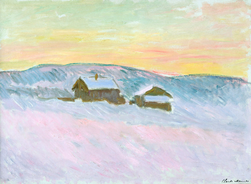 Пейзаж Норвегії, сині будинки W1396 - Клод Моне