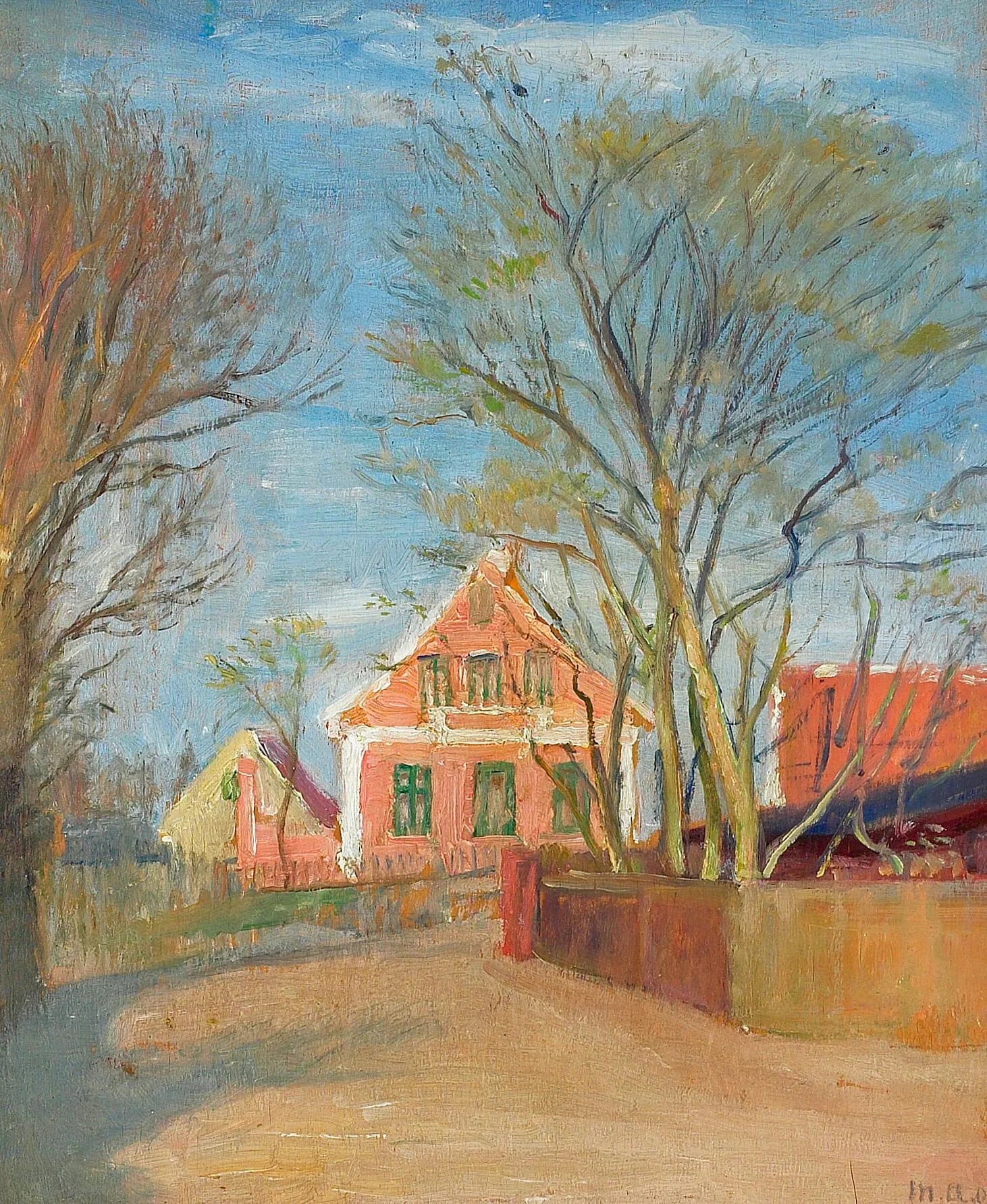 Maisons de Skagen au soleil. - Michael Peter Ancher image 1 reproduction artisanale de tableau