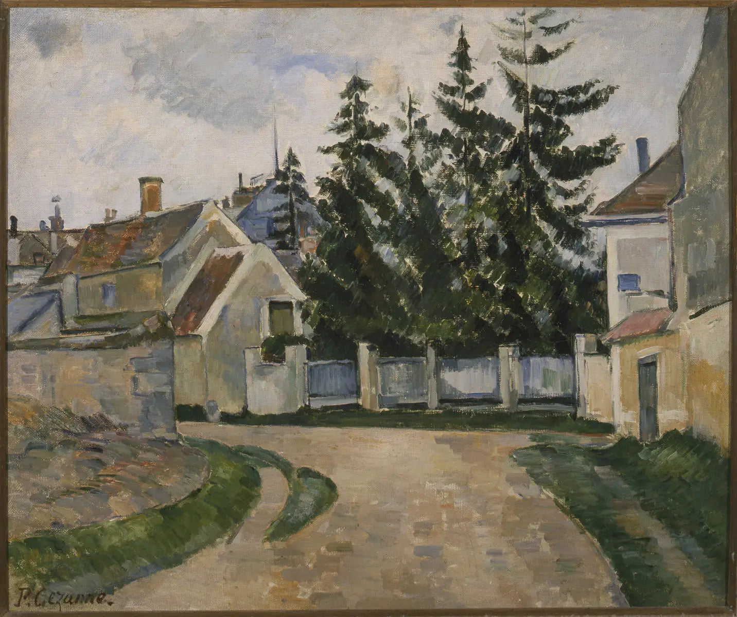 Maisons et sapins - Paul Cézanne image 1 copie de tableau peinte à la main