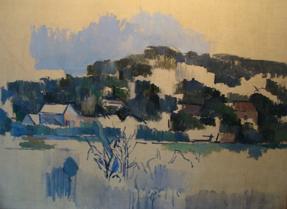 Reproduction du tableau « Maisons sur la colline - Paul Cézanne » par Alpha Reproduction en peinture à l’huile