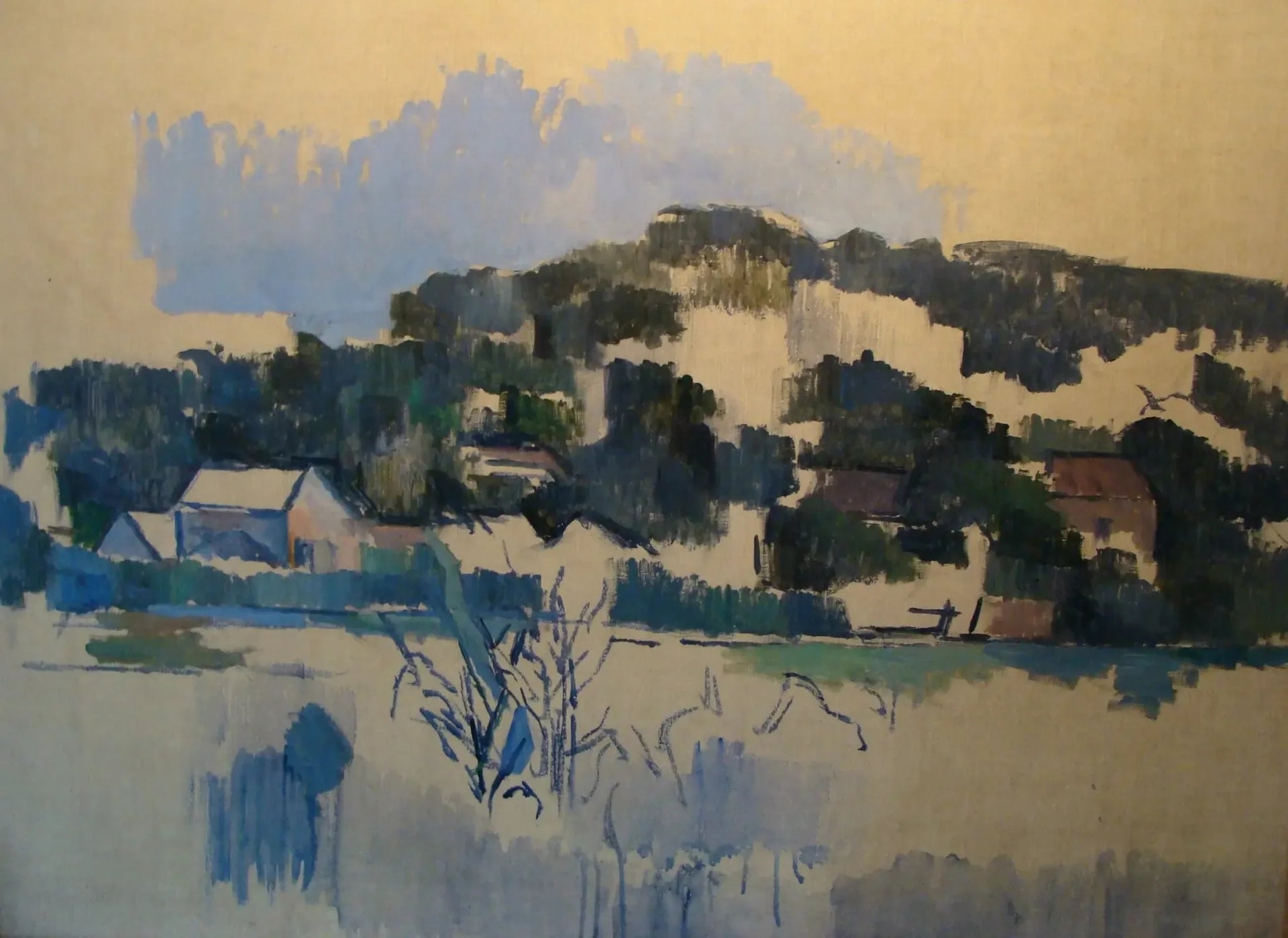 Maisons sur la colline - Paul Cézanne image 1 copie peinte à la main à l’huile