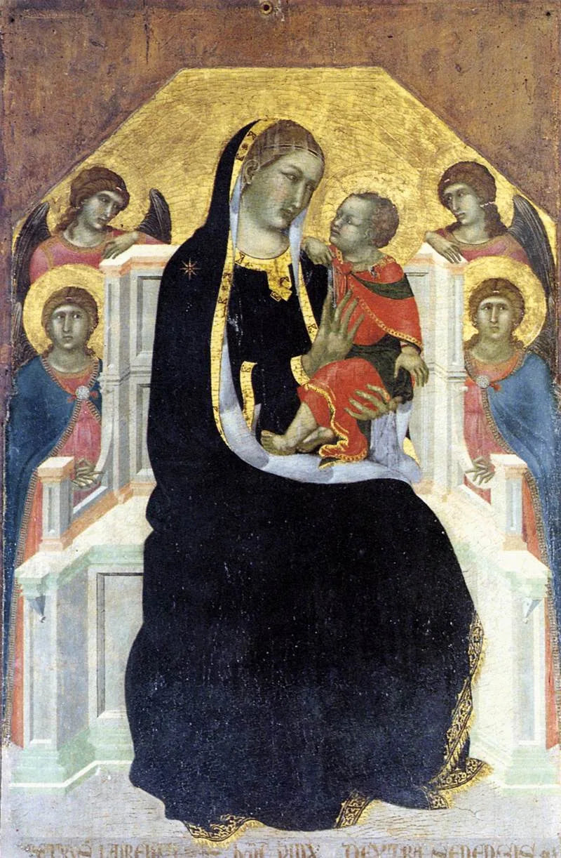 Majesté de Cortone - Pietro Lorenzetti image 1 copie peinte à la main à l’huile