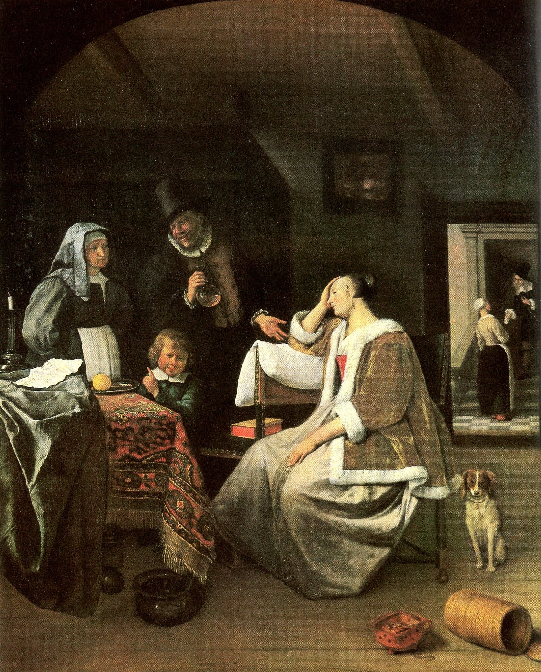 mal d'amour - Jan Steen image 1 reproduction artisanale de tableau