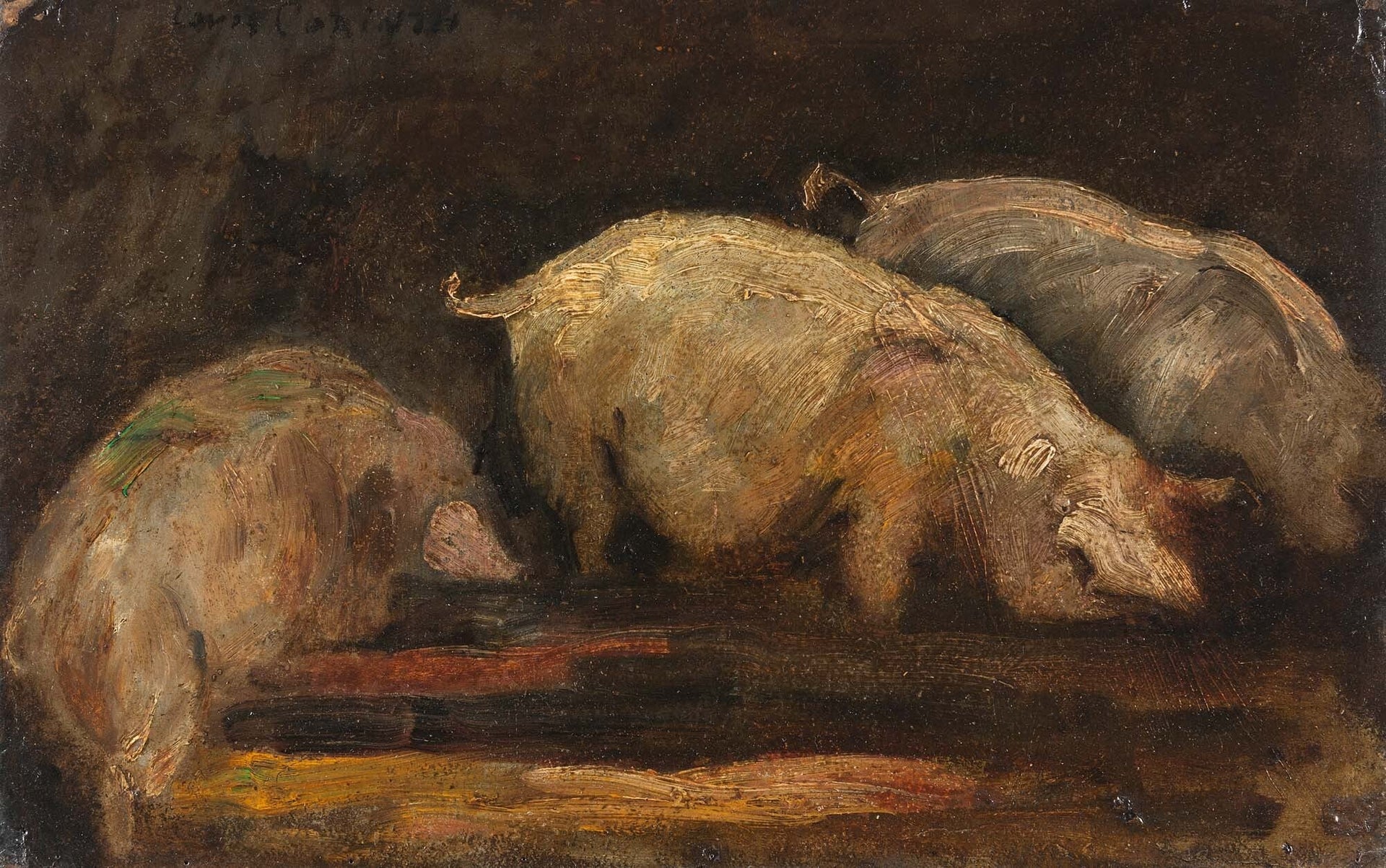 Manger des porcs - Lovis Corinth image 1 tableau peint à l’huile sur toile