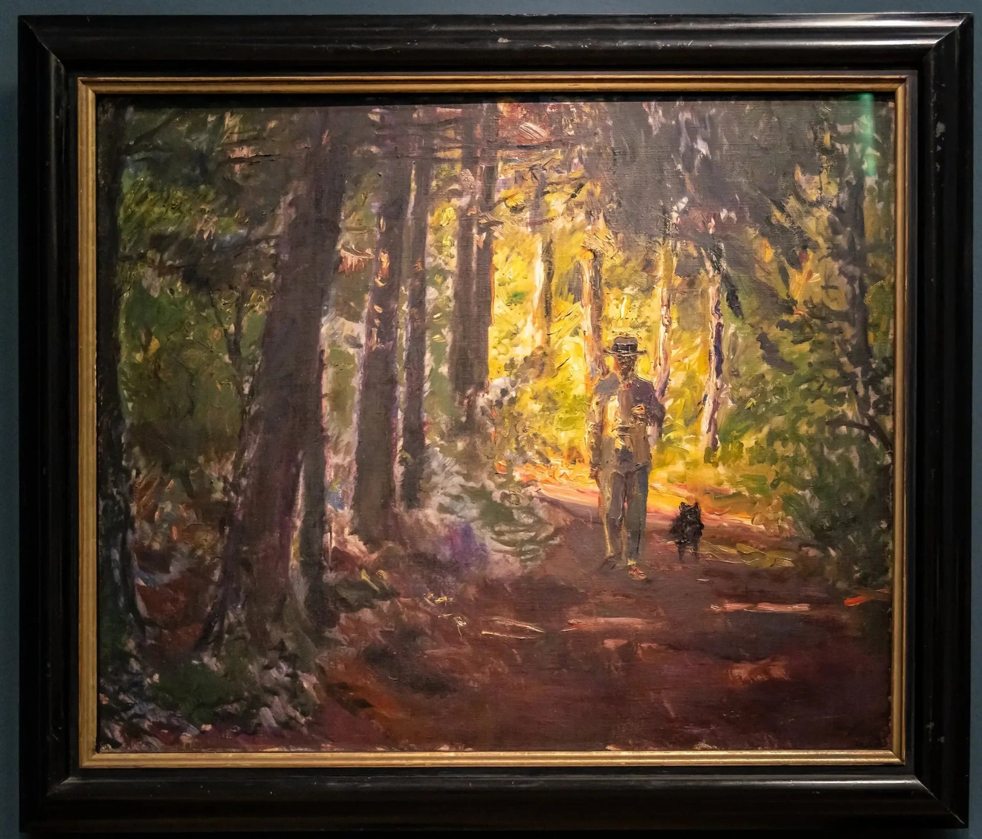 Mann auf einem Waldweg - Max Slevogt image 1 reproduction d’œuvre d’art à l’huile
