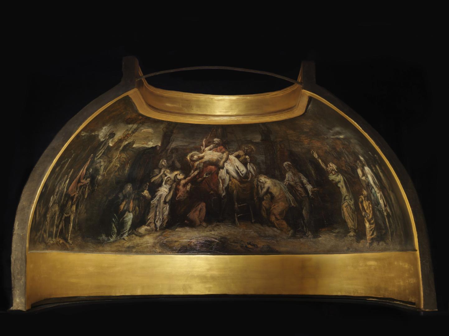 Maquette de l'hémicycle de l'église Saint-Philippe du Roule : "Le Christ descendu de la croix" - Théodore Chassériau image 1 reproduction de peinture à l’huile