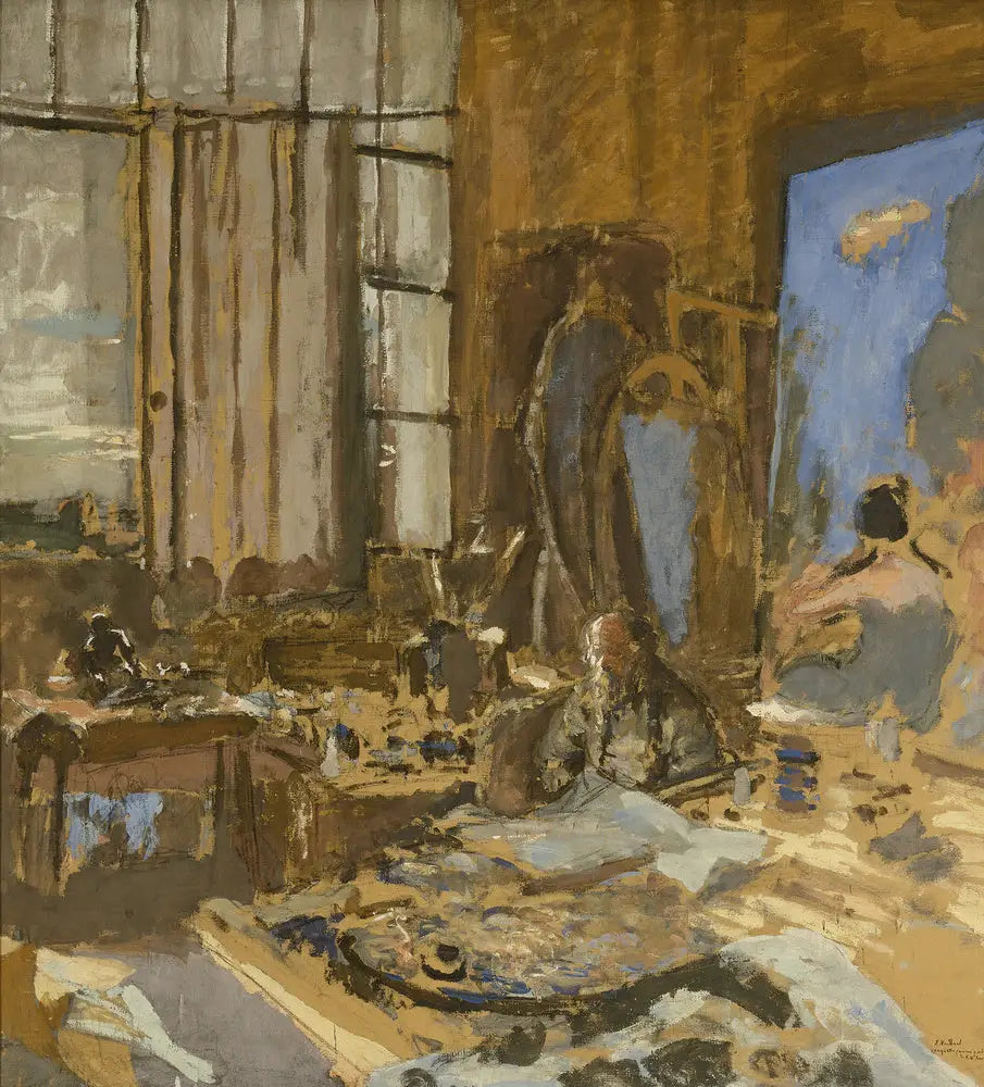 Maquette pour un portrait de K.X. Roussel - Édouard Vuillard image 1 reproduction de peinture à l’huile